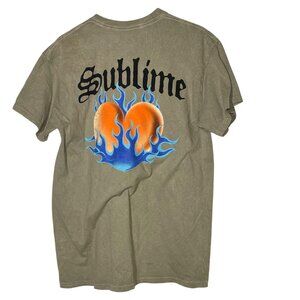 Sublime Fire Flame Heart Graphic T-Shirt Sz XL Cotton